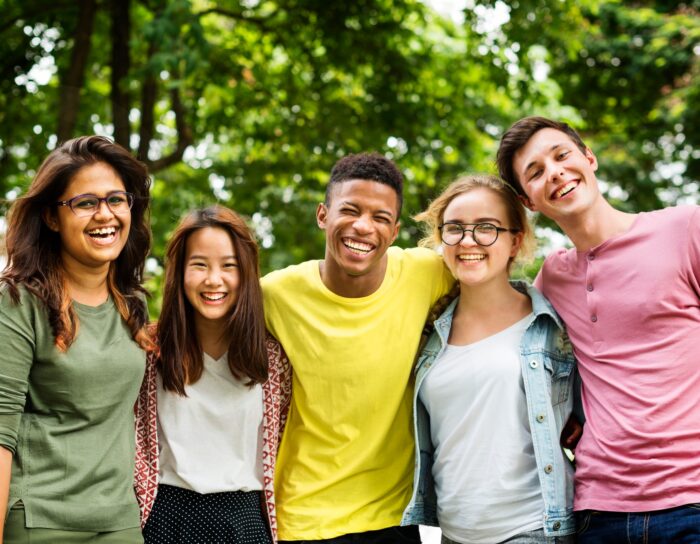 School friends hanging out together